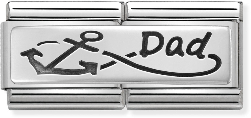 Nomination Classic DOUBLE ENGRAVED Steel And Silver 925 CUSTOM Infinite Dad Charm 330710/05