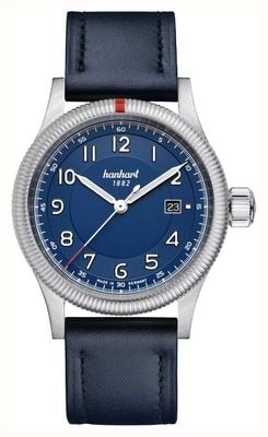Hanhart PIONEER One Automatic (42mm) Blue Dial / Blue Leather Strap - M 762.270-7310