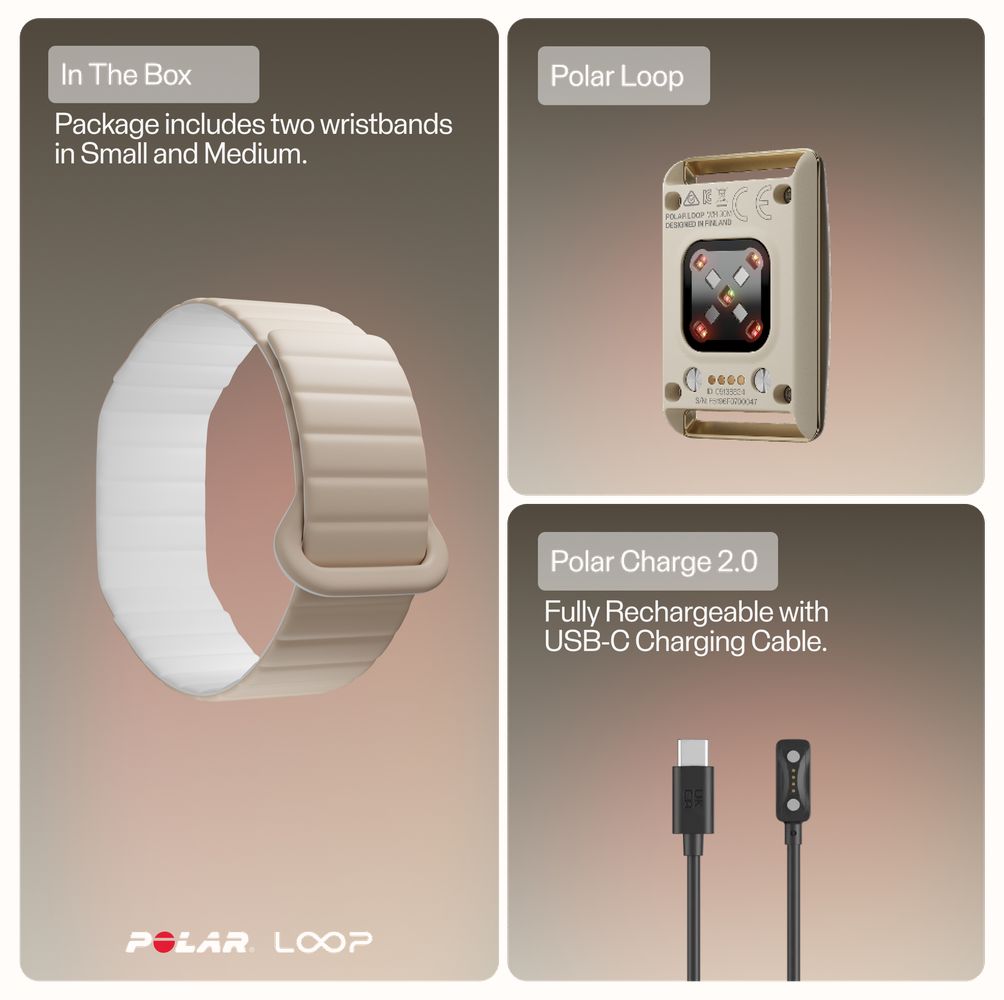 Polar Loop Beige Magnetic Silicone - Screen-Free Wearable Health Band & Fitness Tracker Watch 920121268 - alternate view 9