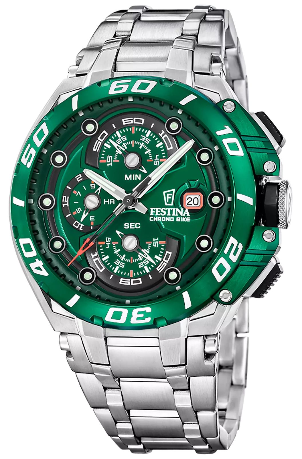 Festina F20754/5 Chrono Bike 2026 (46mm) Green Dial / Watch