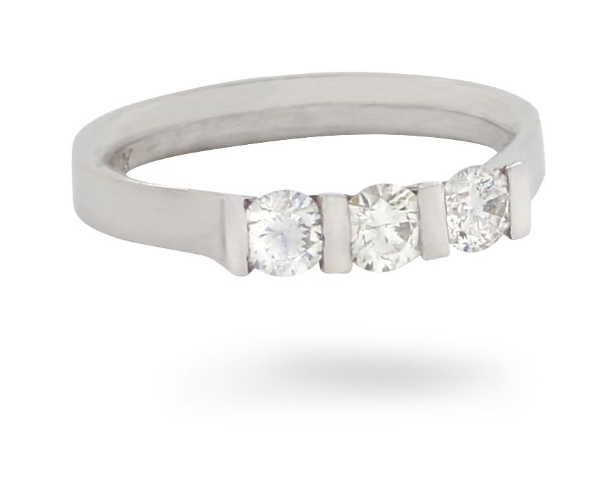 James Moore & Co JM1401 Platinum 3 Stone Tension Set Diamond Jewellery