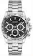 Guess Men's Arthur Black Sunray Dial Silver-Tone Stainless Steel Bracelet GW1058G8