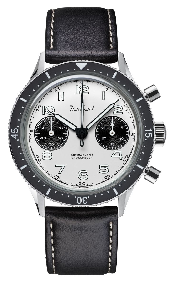 Hanhart H703.201-8010 415 ES Panda (39mm) White Dial / Black Watch