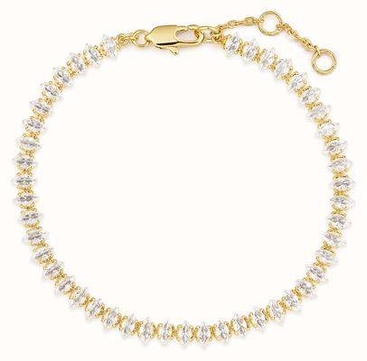 Burren Jewellery 18k Gold Plate Marquise Shape Tennis Bracelet B1361