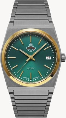 RUHLA Space Control XS Solar (35mm) Dark Green Dial / Stainless Steel Bracelet 4643M4