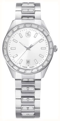 Swarovski Matrix Date (35mm) Silver Sunray Dial / Stainless Steel Bracelet 5734665