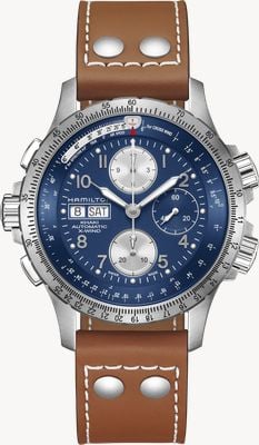 Hamilton Khaki Aviation X-Wind Day/Date Auto Chrono (44mm) Aviation Blue Dial / Brown Leather Strap H77506540
