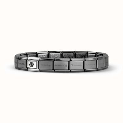 Nomination COMPOSABLE CLASSIC Coloured Base Bracelets Branded Gun Metal (13 links)