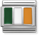 Nomination Classic Ireland Flag Enamel Sterling Silver & Steel Charm 330207/06