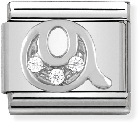 Nomination Classic Letter Q Sterling Silver & Steel Cubic Zirconia Charm 330301/17