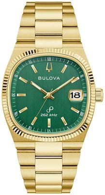 Bulova Super Seville Precisionist (38mm) Green Dial / Gold PVD Stainless Steel Bracelet 97B237