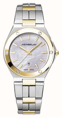Herbelin Cap Camarat Quartz (33mm) Mother-of-Pearl Dial / Two-Tone Stainless Steel Bracelet 14545BT19