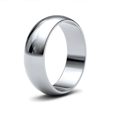 James Moore Wedding Rings | 18ct White Gold | 6mm | Light | D-Shape | AG_6LLD-18W