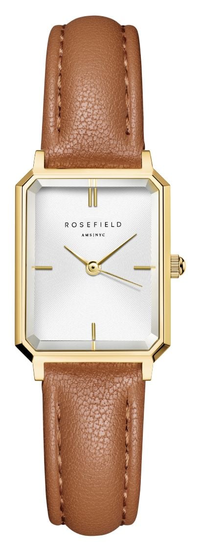 Rosefield OWBLG-O85 Octagon XS (19.5mm) White Dial / Camel Watch