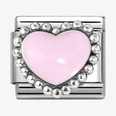 Nomination Composable Classic SIMBOLI 1 In Acciaio, Smalto E Arg. 925 Cuore Bombato Rosa Pastello 330204/33