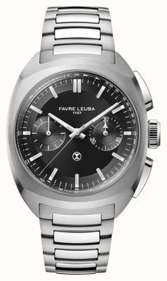 Favre Leuba Chief Chronograph Automatic (41mm) Black Sunray Dial / Stainless Steel Bracelet 00.20101.113.01.200
