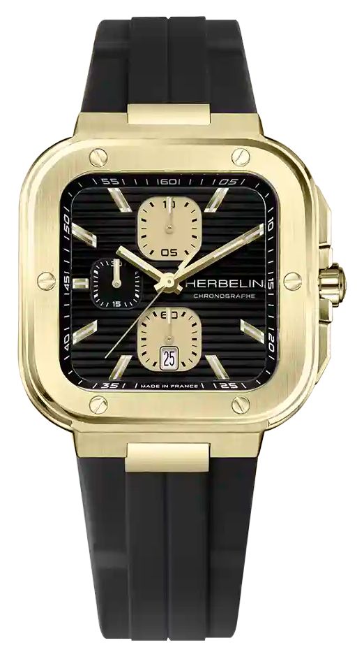 Herbelin 35646P1N14CA Cap Camarat Square Quartz Chronograph Watch