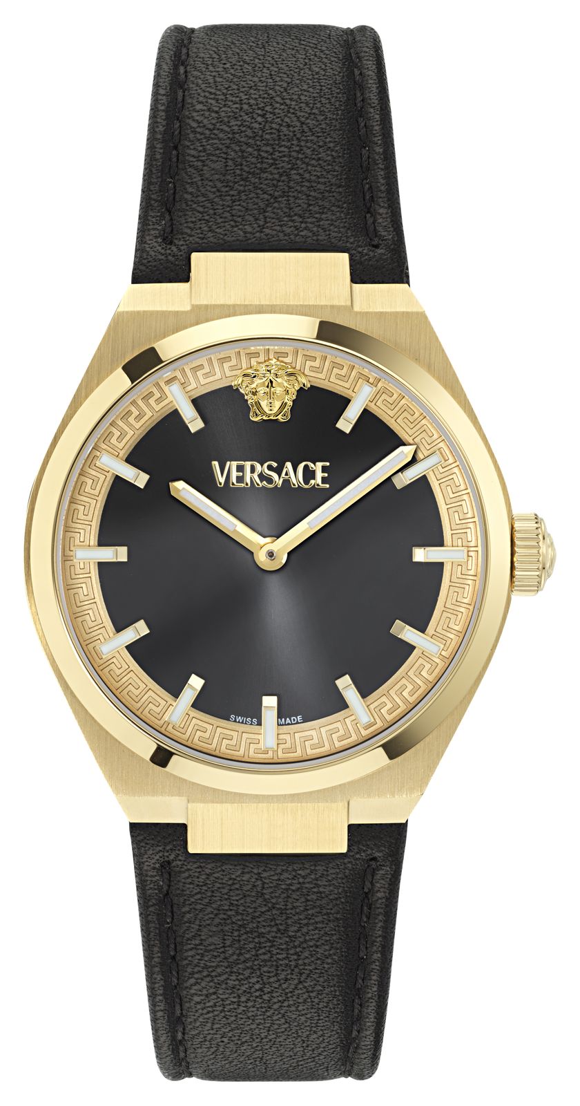 Versace VE5E00126 V-AURIA (35mm) Black Dial / Black Leather Watch