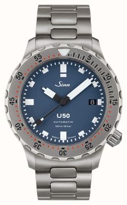 Sinn U50 B TEGIMENT Automatic (41mm) Matt-Blue Dial / Stainless Steel H-Link Bracelet 1050.0301 H LINK