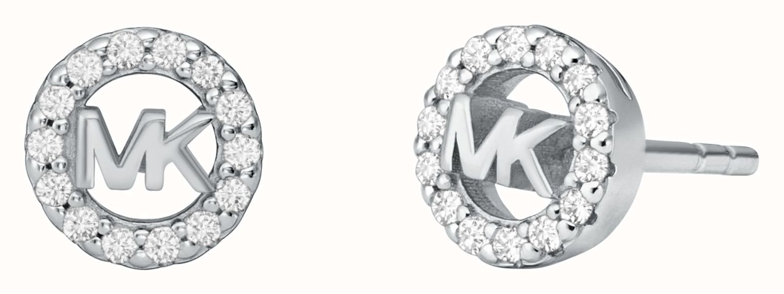 Michael Kors Jewellery Sterling Silver Cubic Zirconia Logo Stud Earrings MKC1727CZ040