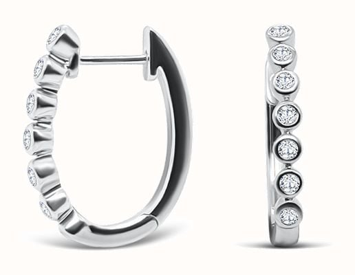 James Moore Clarity Platinum boodle diamond hoop earrings JE800020