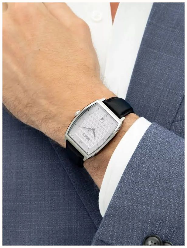 BOSS Men's Leather Strap White Dial Principle Ark 1514351 - alternate view 6