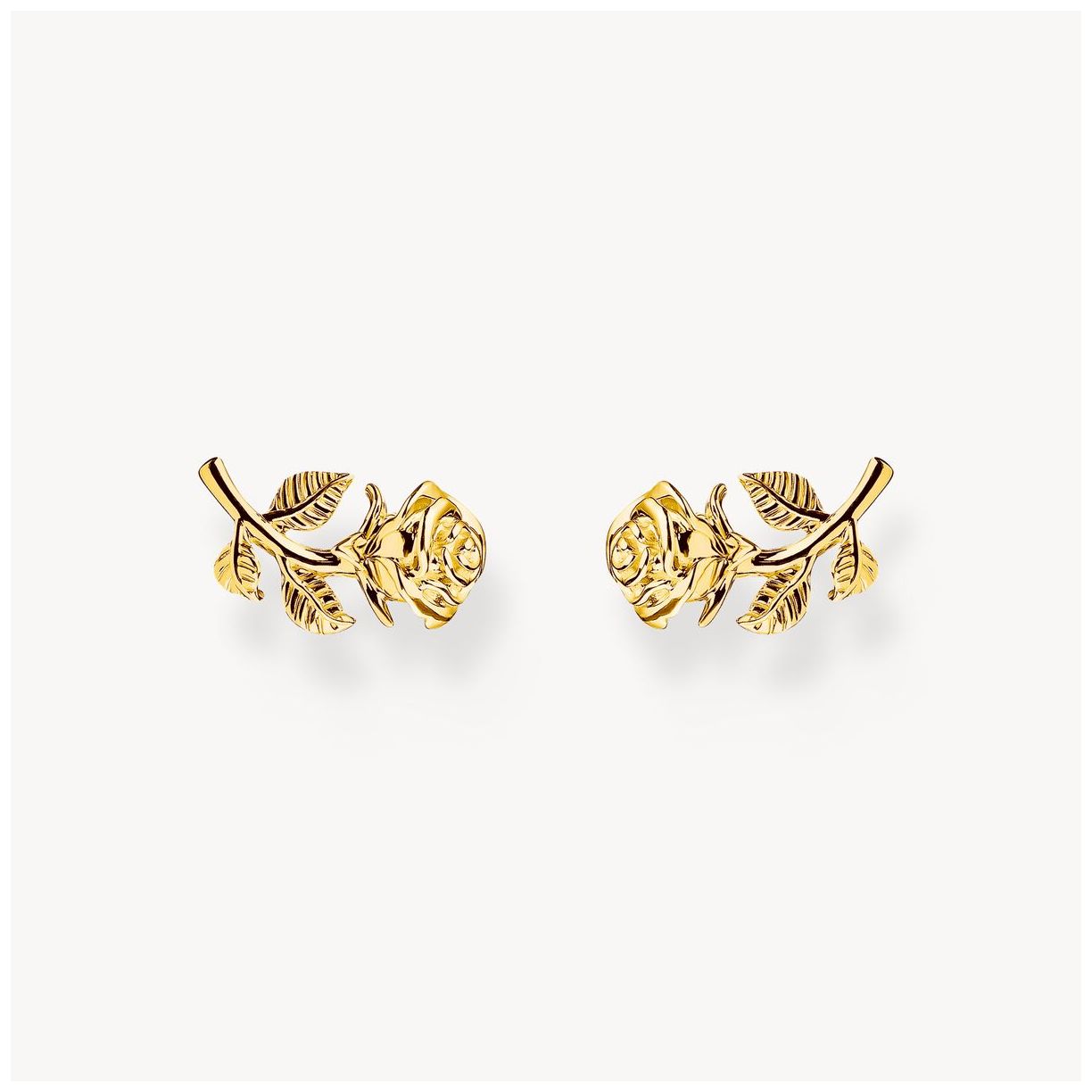 Thomas Sabo H2314-413-39 Roses Romance Stud Earrings – Gold- Jewellery