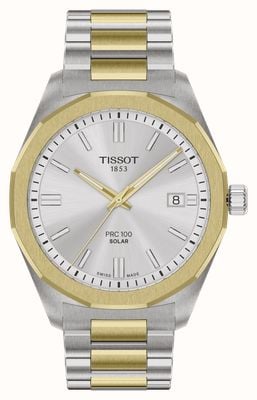 Tissot PRC 100 Solar (39mm) Silver Dial / Two-Tone Stainless Steel Bracelet T1514222203100