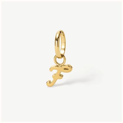 D.LOUISE Gold Tone Mini Italic Initial Charm - F CH-39-06