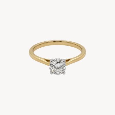 0.60ct Natural Round Brilliant Diamond 18ct Yellow Gold And Platinum Ring J70309