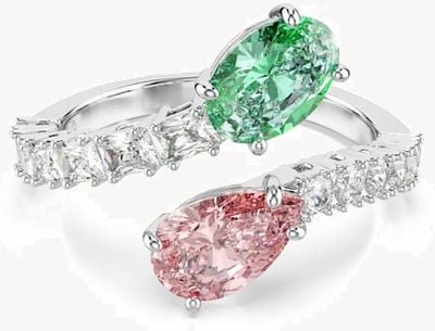 Swarovski x Ariana Grande Mixed-Cut Rhodium-Plated Ring - Size 52 5737373