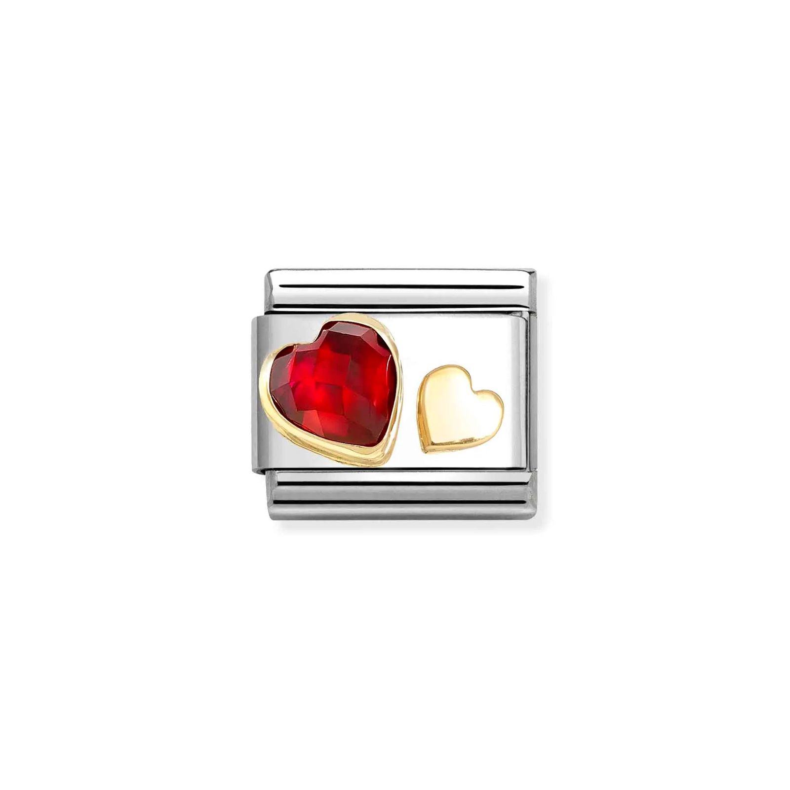Nomination 030611/05 Classic Heart 18ct Gold & Steel Charm Jewellery