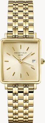 Rosefield Boxy XS (22mm) Champagne Gold Dial / Gold-Plated Stainless Steel Bracelet QCGSG-Q048