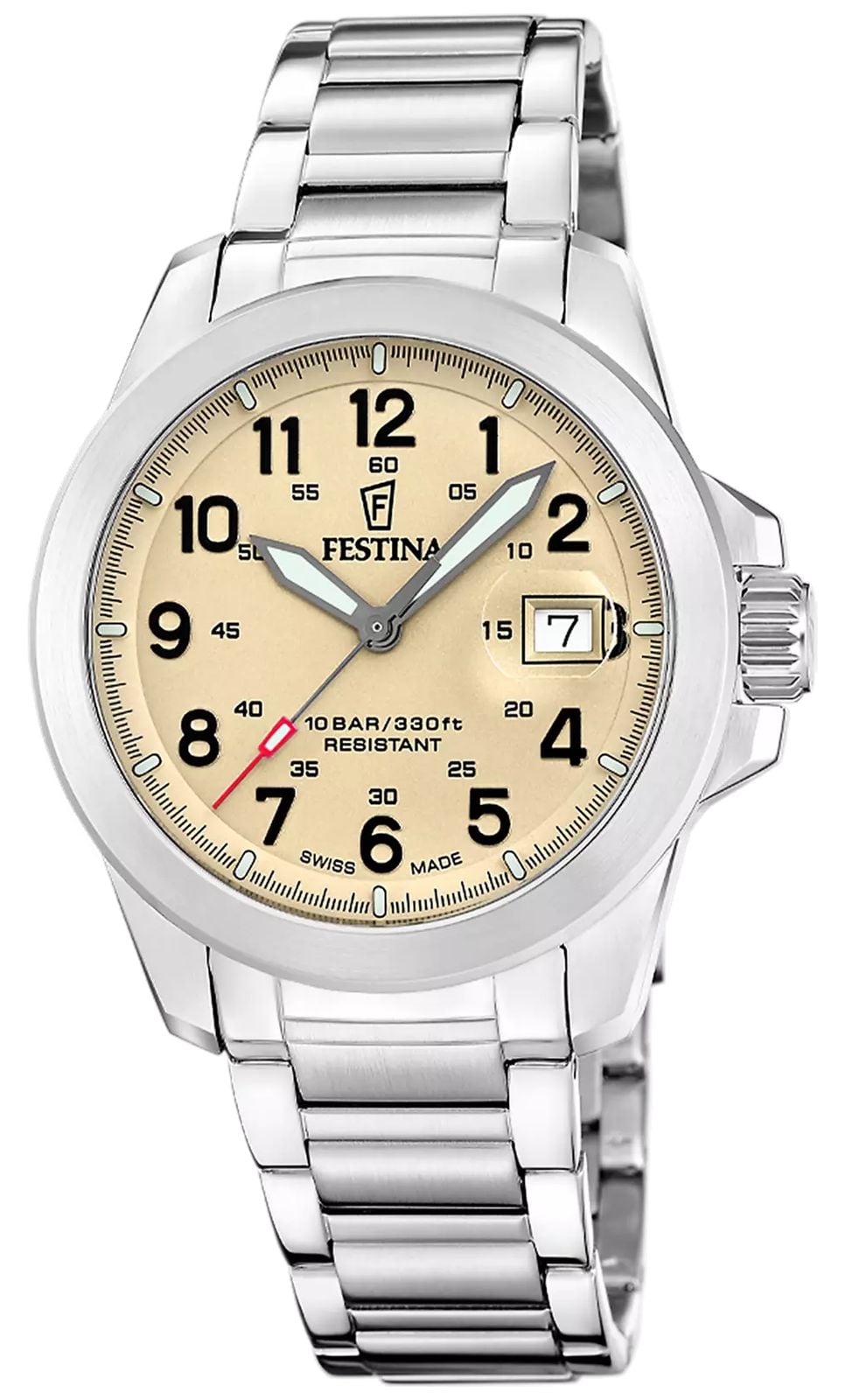 Festina F20081/1 Swiss Made Field Quartz (42mm) Beige Dial Watch