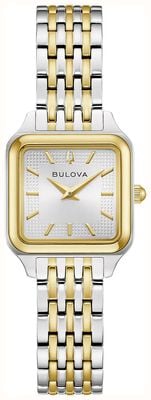 Bulova Sutton Quartz (23mm) Silver Sunray Dial / Two-Tone Stainless Steel Bracelet 98L330
