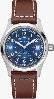 Hamilton Khaki Field Automatic (38mm) Navy Blue Sunray Dial / Brown Leather Strap H70455540