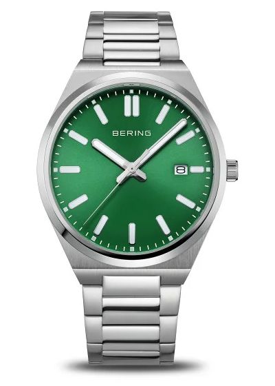 Bering 17639-708 Men's Classic (39mm) Green Sunray Dial / Watch
