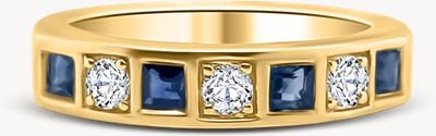 9ct Yellow Gold Sapphire Diamond Eternity Ring JM8960