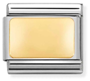 Nomination Classic ENGRAVED Steel And Bonded Yellow Gold CUSTOM Smooth Plate Charm 030121/01 - alternate view 2