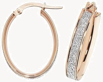 Treasure House 9k Rose Gold Oval Hoop Earrings ER1023R-V3