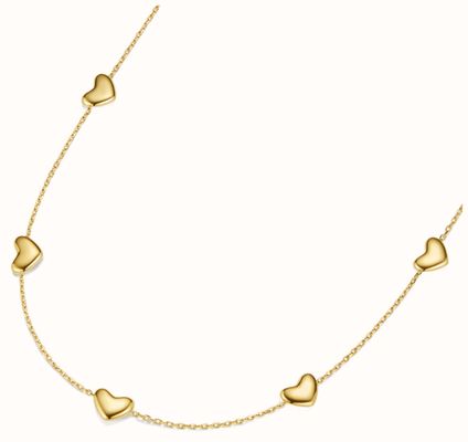 D.LOUISE Bubble Heart Multi Gold Plated Necklace NAN-14