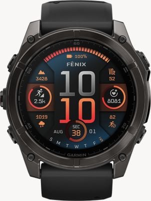Garmin Fenix 8 51mm AMOLED Sapphire Premium Multisport GPS Carbon Grey DLC with Black Silicone 010-02905-21