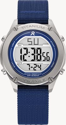 RZE UTD-8000 Multi-Function (42mm) Positive Display / Blue Elastic Nylon Strap UTD-8000-NB