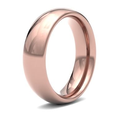 James Moore Wedding Rings | 9ct Rose Gold | 6mm | Heavy | Traditional Court | AG_6GHC-9R