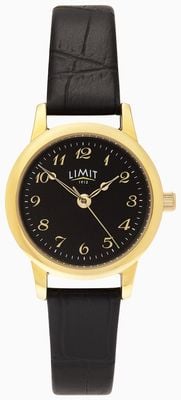 Limit Classic Quartz (26mm) Black Dial / Black Croc Grain PU Leather Strap 60272