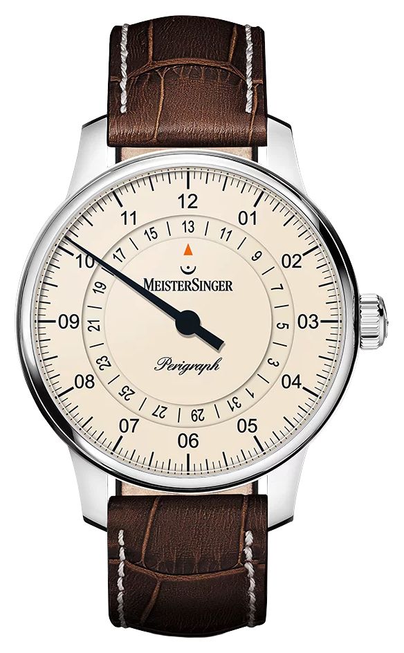 MeisterSinger BM1103 Perigraph (38mm) Ivory Dial / Brown Watch