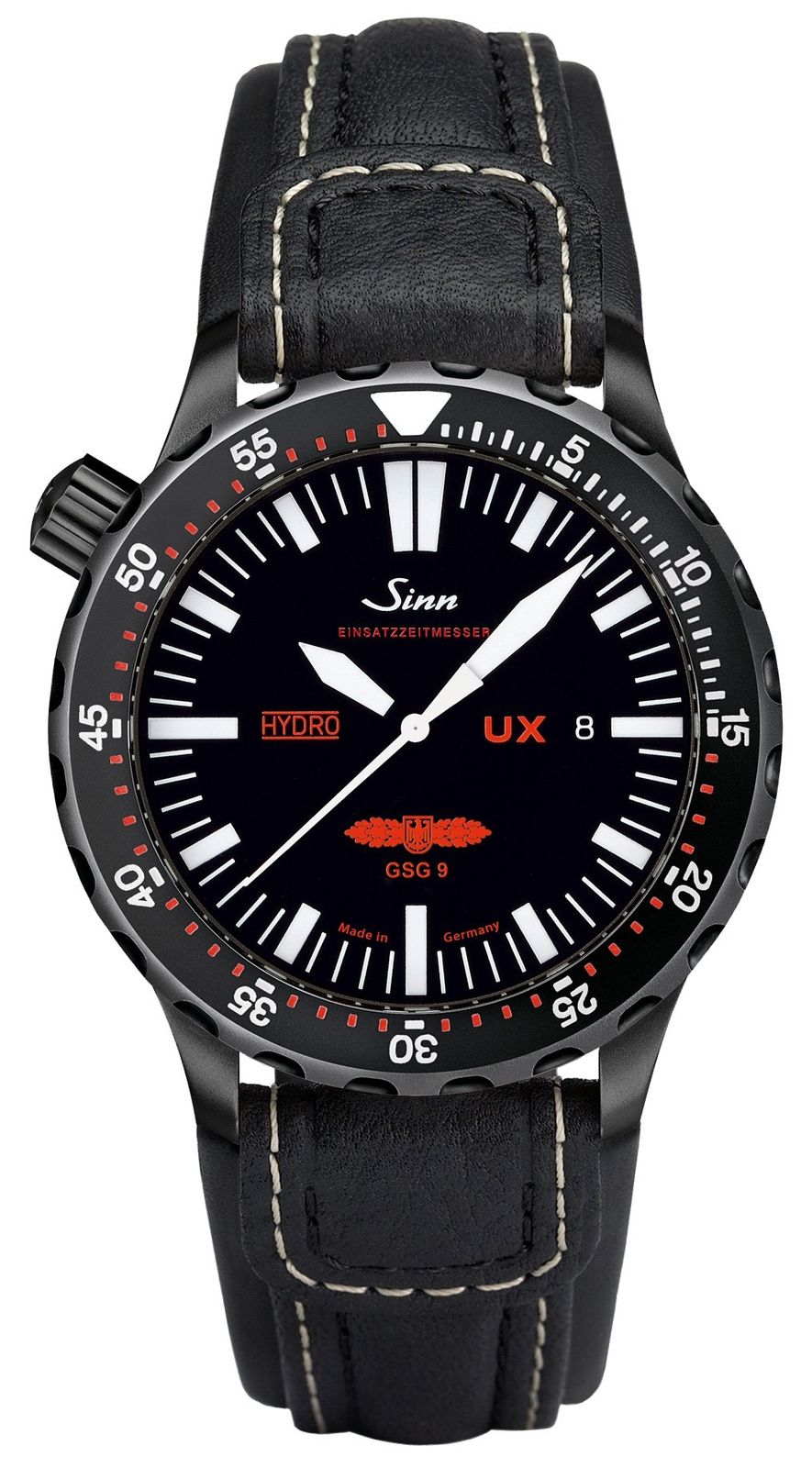Sinn 403.062 LEATHER UX S GSG 9 PVD Leather 5000m Water Watch