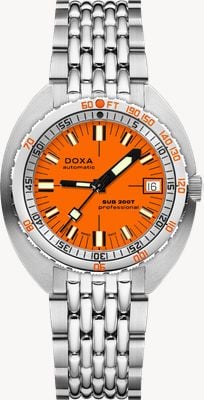 DOXA SUB 200T Professional (39mm) Orange Iconic Dial / Stainless Steel Rice-Grain Bracelet 804.10.351.10