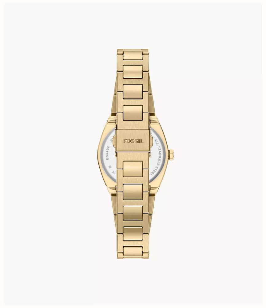 Fossil Everett 27 mm Three-Hand Gold-Tone Stainless Steel Fossil Watch ES5492 - alternate view 2
