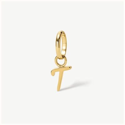 D.LOUISE Gold Tone Mini Italic Initial Charm - T CH-39-20